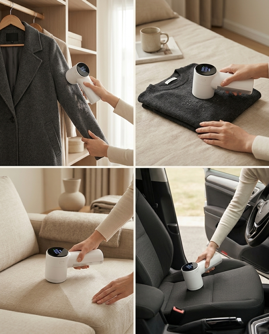 FuzzOff Pro — The Cordless Shaver That Makes Old Clothes Look New